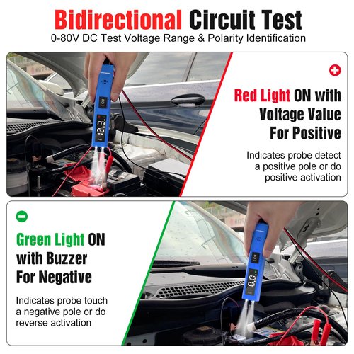 OBDResource Test Light Automotive, Power Circuit Probe Tester, 12V - 24V Car Fuse Tester with Test Light & LCD Display, Automotive Short Circuit Located and Component Activated, Overload Protection