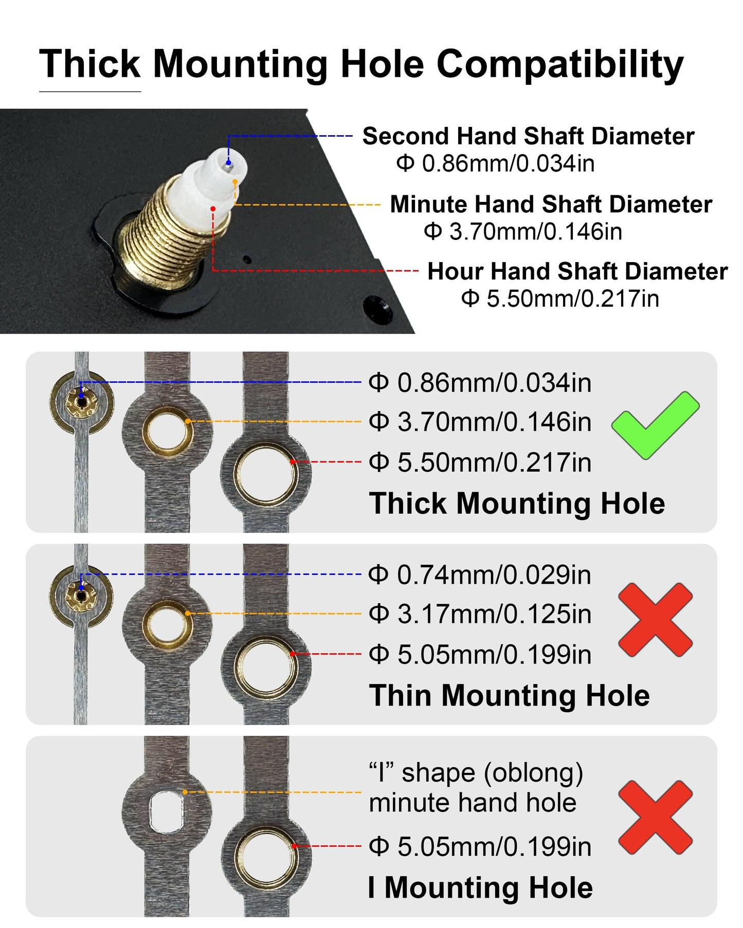 MCDFL Clock Mechanism Replacement 3 Set Quartz Movement Silent AA Battery Operated Non-Ticking Powered Wall Watch Motor DIY Time Zone Clocks Making Works Repair Parts Kit 6mm/0.24in Thread Length 227S