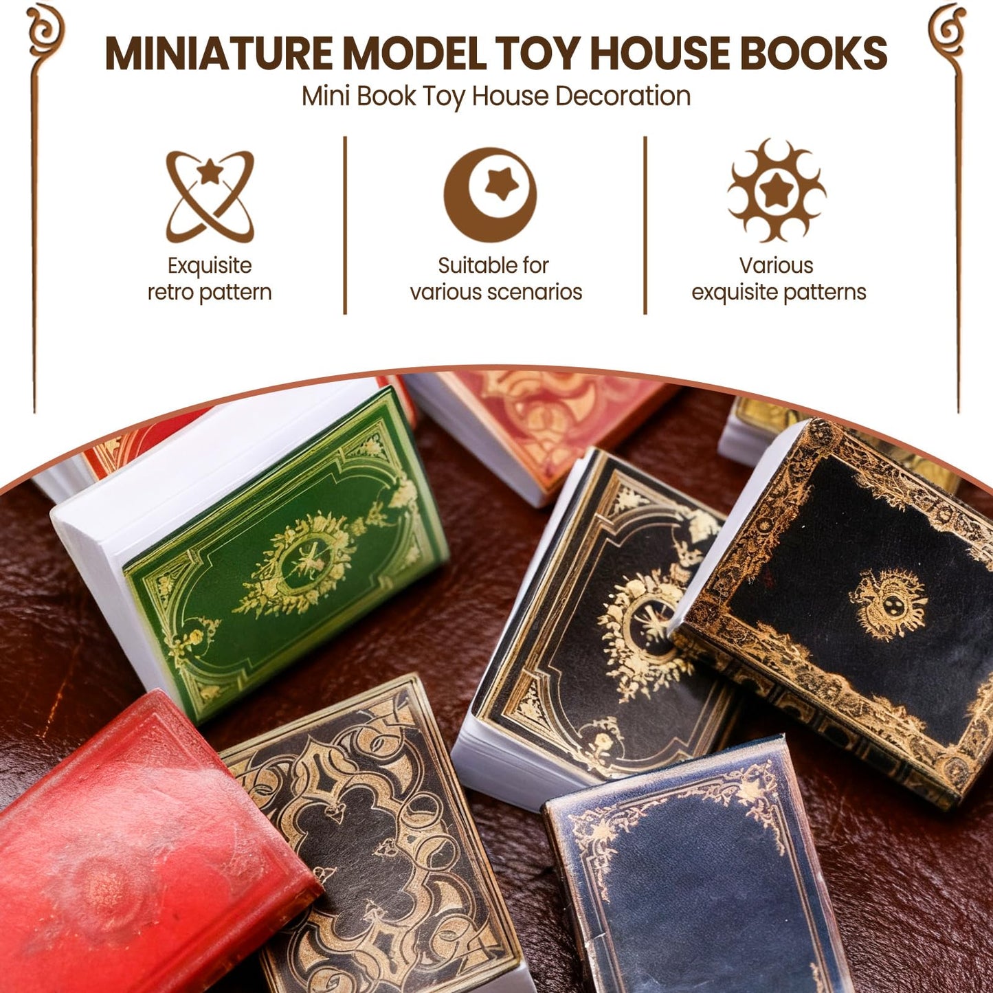 18PCS Book Miniatures Figure Set, Mini Book Figurine for Anxiety Bookshelf, Home Decor, DIY Crafting, Accessories