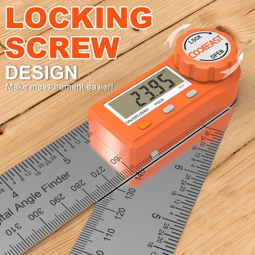Digital Angle Finder Ruler, Angle Finder with 7 Inch/200 mm with Case Stainless Steel Digital Protractor Angle Finder for Woodworking, Construction Portable Angle Measuring Tool by Coobeast