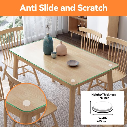 Glass Table Top Anti Slip Pads Self Adhesive- Glass Table Top Bumpers Large 18PCS 4/5 inch, Rubber Feet for Cutting Board