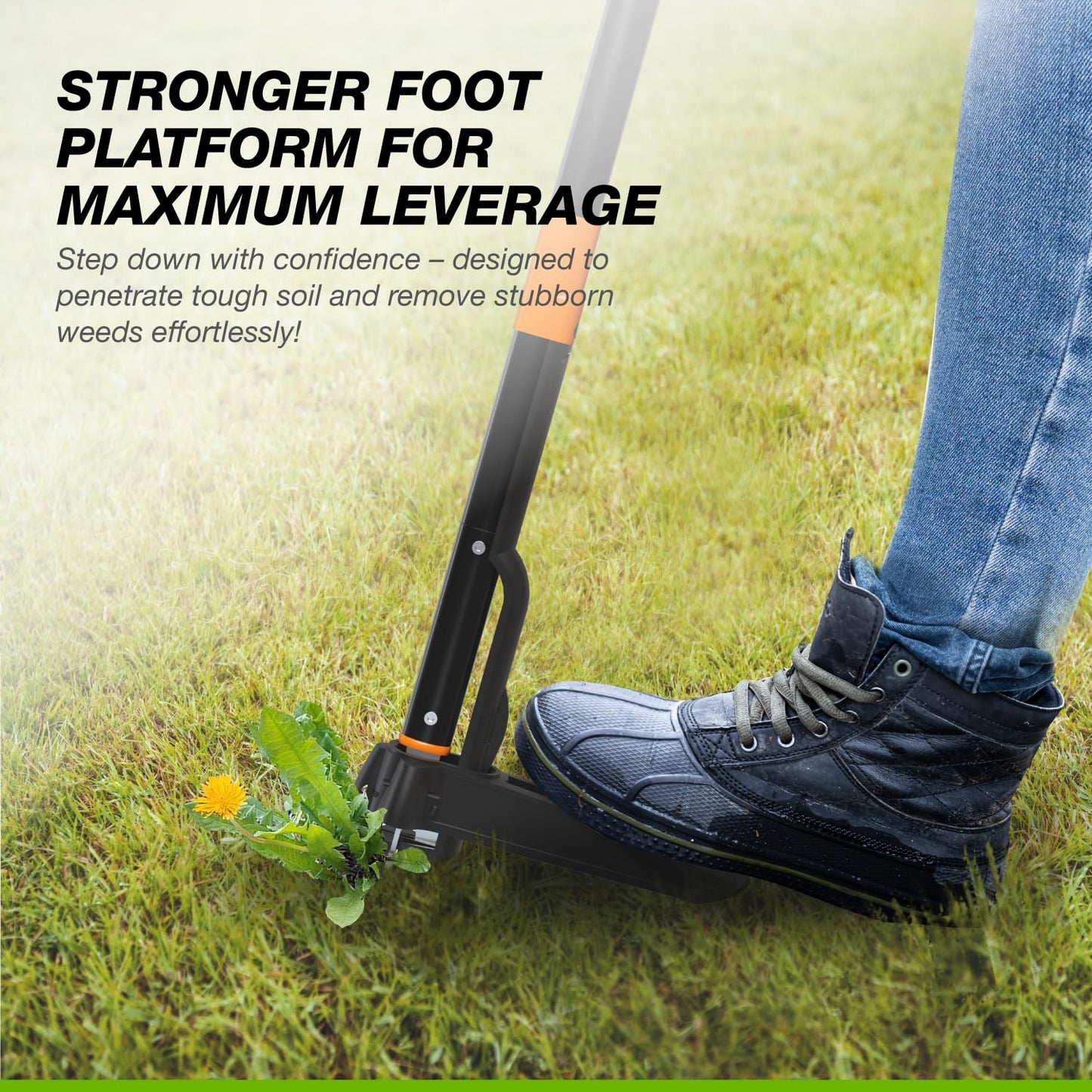 COSPARX Weed Puller Tool – 4-Claw, Extra-Long 43” Handle, No Bending, Easy Eject – Removes Weeds Effortlessly – Sturdy Foot Pedal & Lightweight Aluminum – Effortless Hand Weeding Tool