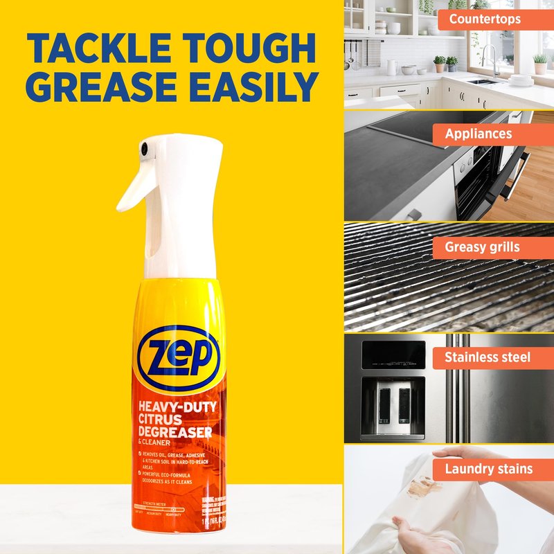 Zep Heavy Duty Citrus Degreaser and Cleaner Mist -16 fl oz ZUCIT20 - Removes Oil, Grease, Adhesive & Kitchen Soil, In Hard-To-Reach Areas