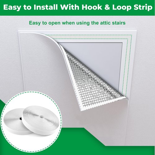 Forestchill Attic Door Insulation Cover, Attic Stairs Ceiling Shutter Seal Cover with Velcor Strips, Air Tight Insulation Cover for Attic Access, 39" x 39", Easy Cut to Fit