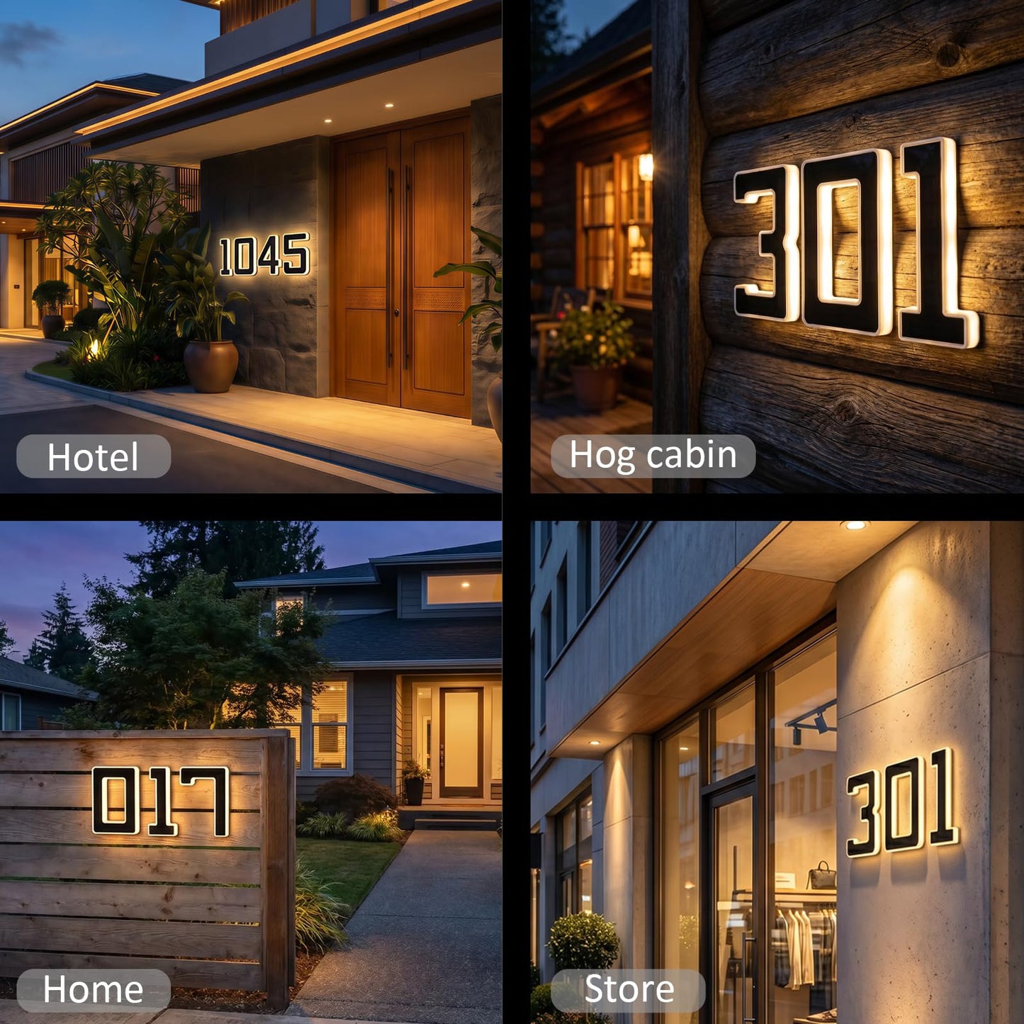 DIBMS 6.7 Inch Solar Lighted House Numbers for Outside Lighting, Waterproof LED Illuminated Address Sign, Personalized Backlit Number for Home Exterior Apartments Hotels Factories(Black-2, 6.7 INCH)