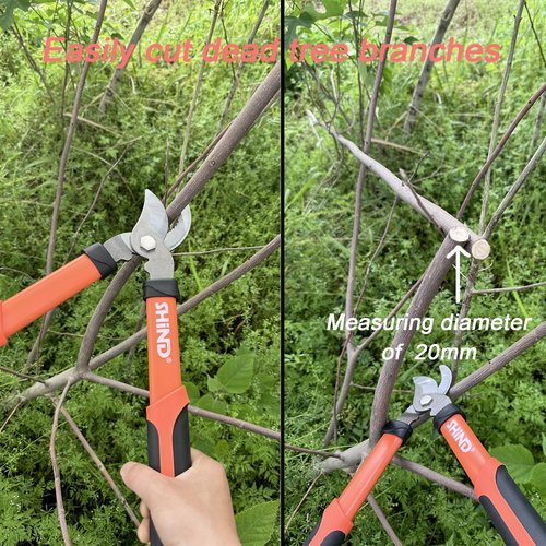 SHIND Lopper Heavy Duty Branch Cutter Tree Clippers with Compound Action, Chops Thick Branch Ease, Garden Loppers Pruning, 15 Inch Tree Trimmer with 1.6” Clean Cut Capacity (15 Inch)