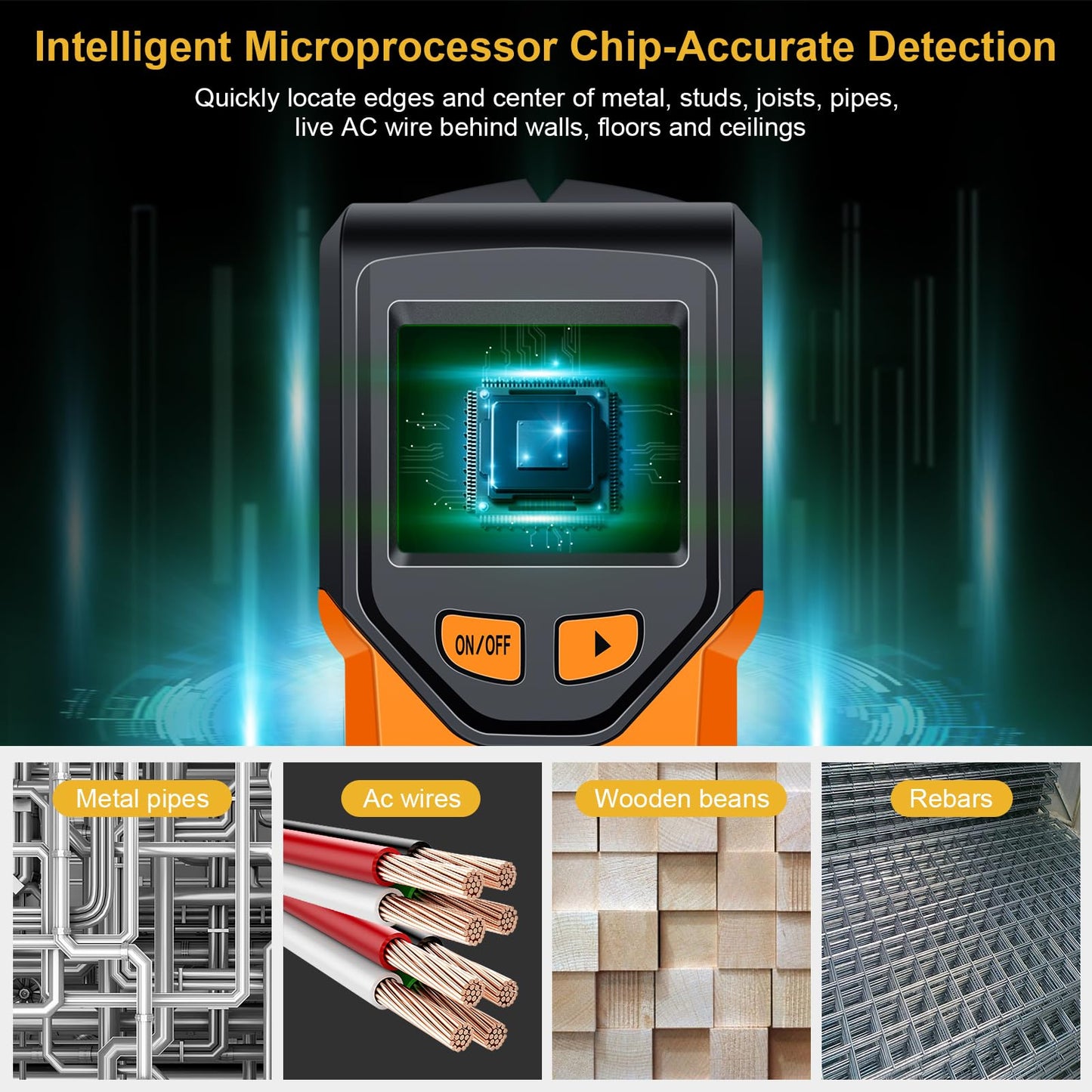 Stud Finder Wall Scanner - 5 in 1 Stud Finder Tool, Stud Detector Beam Finders for the Center and Edge of Wood AC Wire Metal Studs Joist