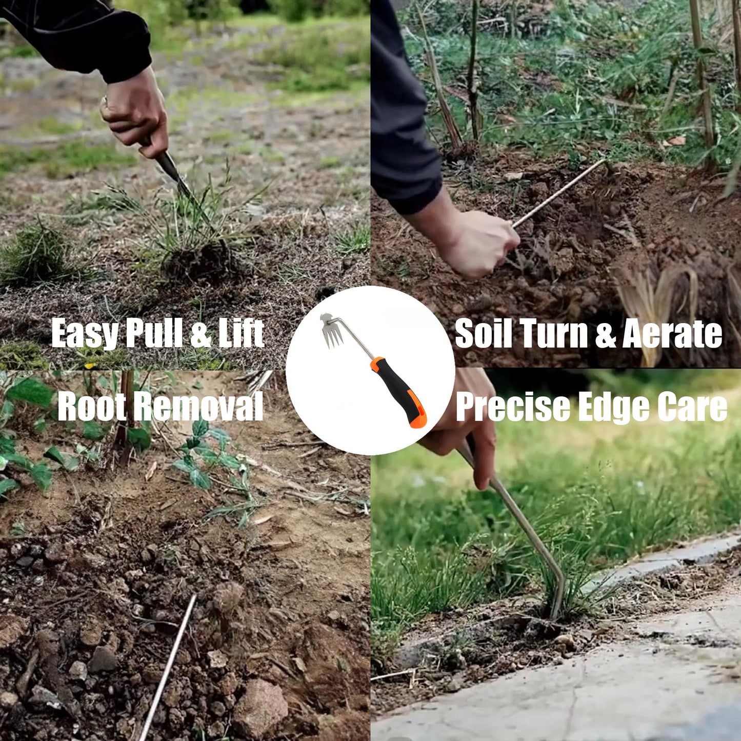 BUT FLY Hand Weed Puller Dual-Action 4-Claw Weeder with Ergonomic Grip Garden Tool for Efficient Root Removal Precision Weed Extraction Ideal for Garden Enthusiasts
