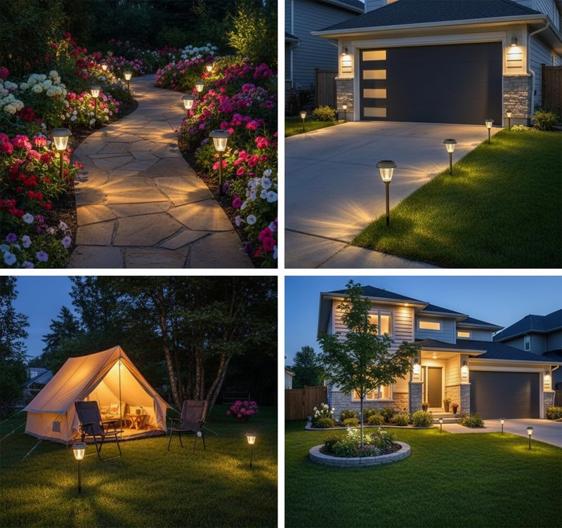 XMCOSY+ Solar Lights Outdoor 10/25 LM LED with 2 Lighting Modes, Solar Garden Lights Glass and Metal, IP65 Waterproof Solar Powered for Yard Pathway Walkway Driveway Patio (6 Pack, Warm White)