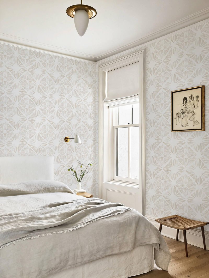 Fiula Boho Wallpaper Neutral Peel and Stick Wallpaper 78.7"x17.3" Geometric Wall Paper Beige and White Contact Paper Textured Removable Vinyl Waterproof for Bedroom Farmhouse Kitchen Bathroom