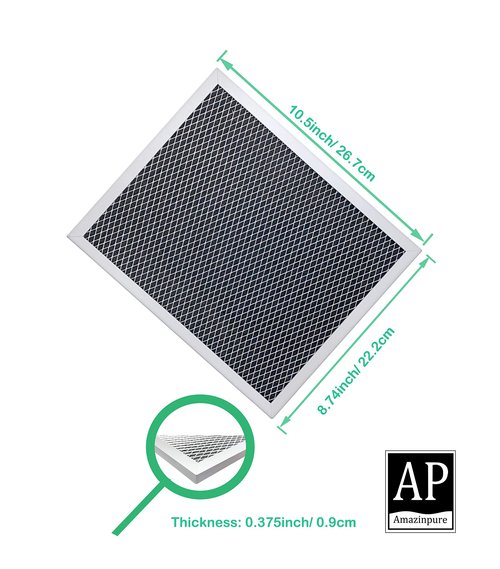 Amazinpure 3 pack 97007696 8.75 x 10.5 in Charcoal Range Hood Filter Compatible with Whirlpool W10355450 Broan Nutone 6105C 41F 413023 41000 46000 11000 4341999 4378581 1172266 5-3082 51113711