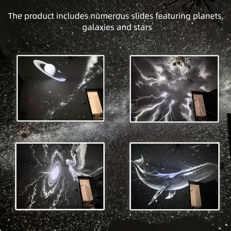 ZRWQTMMMJ Galaxy Projector Night Light, 2-in-1 Starry Sky Projector with Adjustable Brightness, 360° Rotating USB Mini Night Light for Kids Bedroom Room Decor(1 Film)