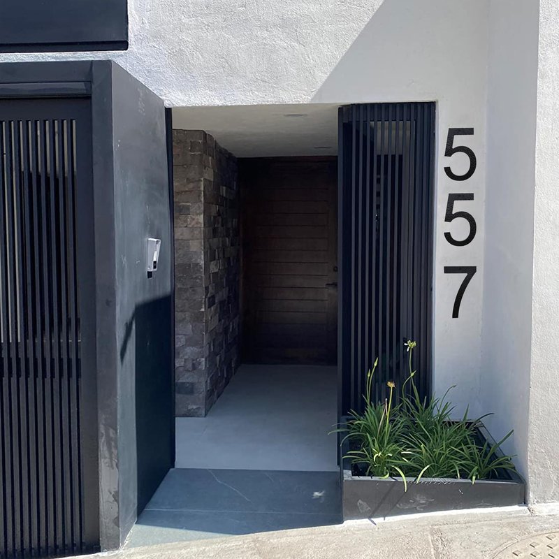 TripDock 12 Inch High House Numbers for Outside - Anti-Fading & Weather Resistant - Black Acrylic Building Home Address Numbers - Flush or Floating Mount/Number 8