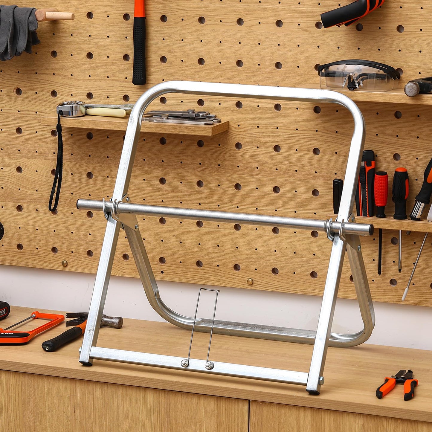Hicarer Durable Single Axle Cable Caddy 16 x 20 Inch Wire Spool Rack Holder Commercial Industrial Steel Wire Rack Dispenser for Cable Reels Dispenser up to 100 lb Capacity