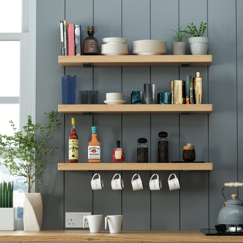 6 Pack Floating Shelf Bracket 6 Inch, Heavy Duty Hidden L Brackets, DIY Rustic Industrial Shelf Brackets with Modern Iron Finish(Black)