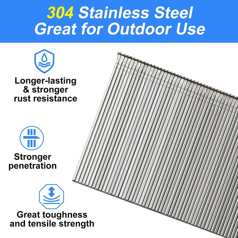 SimCos 16 Gauge 1-1/2 Inch 304 Stainless Steel Finish Nails, 1800 Pack