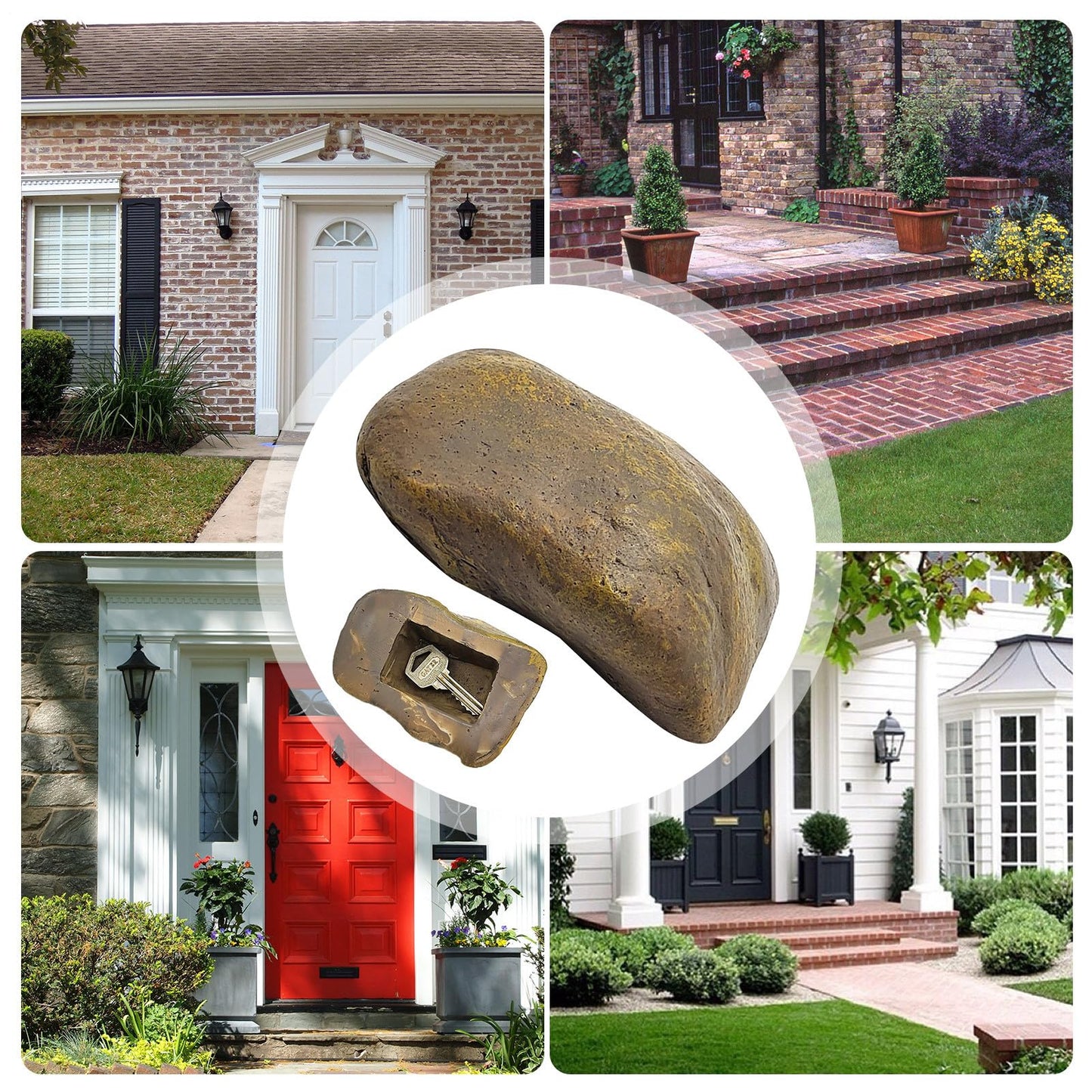Hide A Key Rock - Waterproof Secret Outdoor Key Holder Safe Box, Resin Waterproof Dustproof Lock Simulated Hider for Outside Yard Friends Relatives