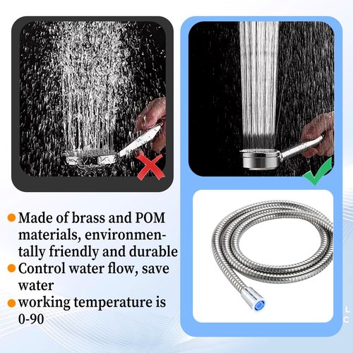 7 PCS Shower Head Flow Restrictor, Gpm 1.1/1.5/1.8/2.0/2.1/2.6 Shower Flow Reducer Limiter Set Showers Pressure Reducer with 2 PCS Washers and 1/2 Inch Restrictor Valves for Hotel Bathroom Toilet