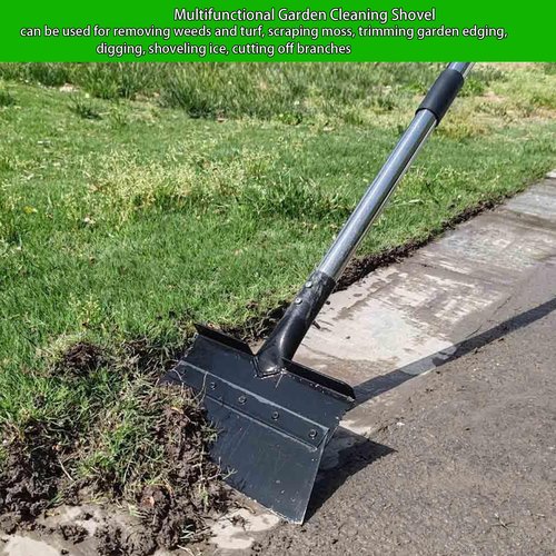 Multifunctional Garden Cleaning Shovel Tool, 54 Inch Flat Shovels Long Handle, Heavy Duty Metal Weeder Scraper Gardening Spade Cleaning Tool for Weeding, Landscaping, Lawn Edging, Digging, Ice Removal