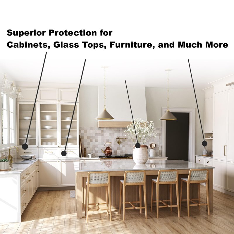 120 Pack Small 3/8" Felt Cabinet Bumpers, Door Felt Pads for Cabinet Doors & Drawers, Furniture Surface Protectors (Black)