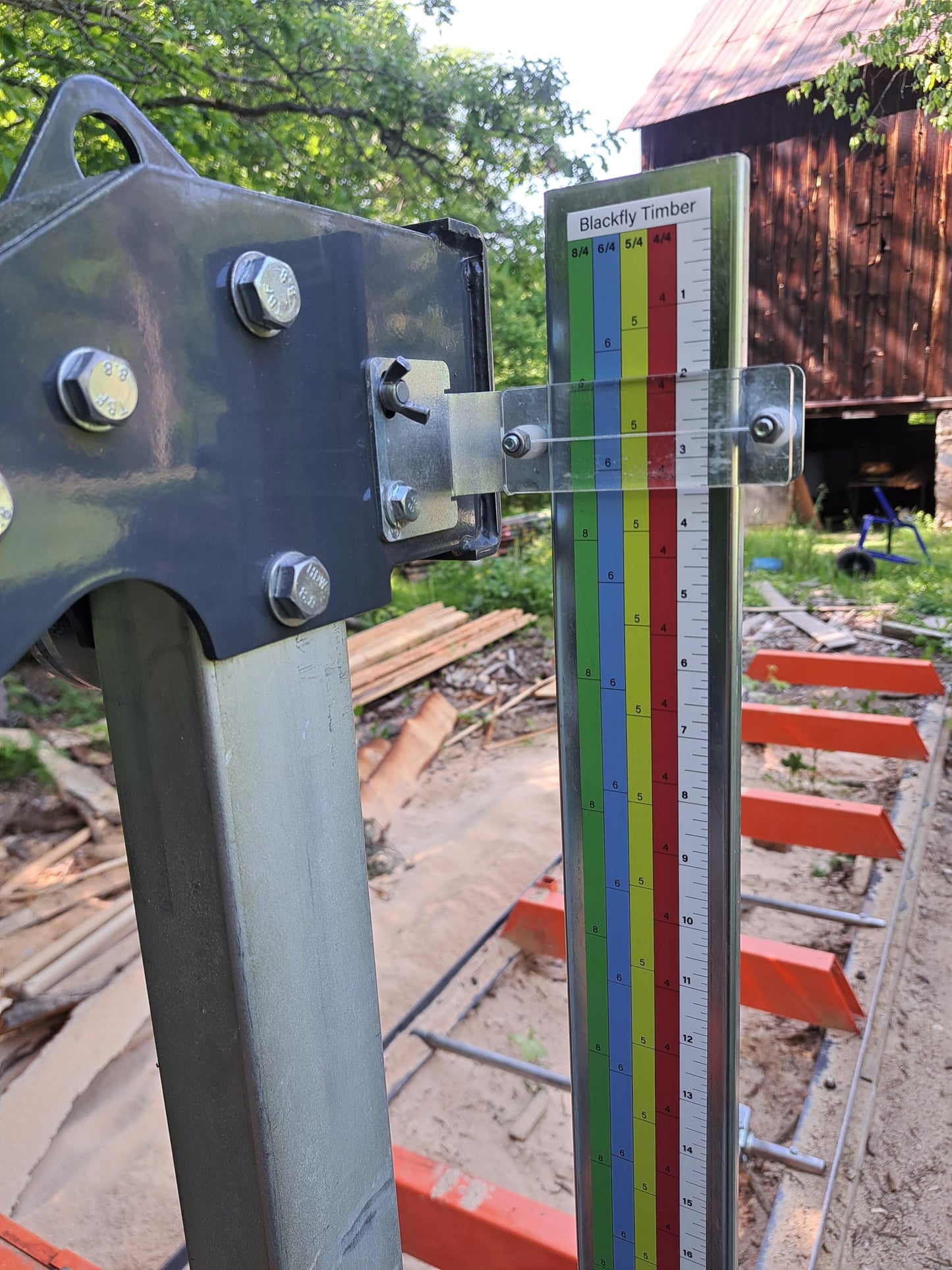 Magnetic Sawmill Scale C | Universal Lumber Guide fits Woodland Mills | Removable Milling Ruler (4/4, 5/4, 6/4, 8/4")