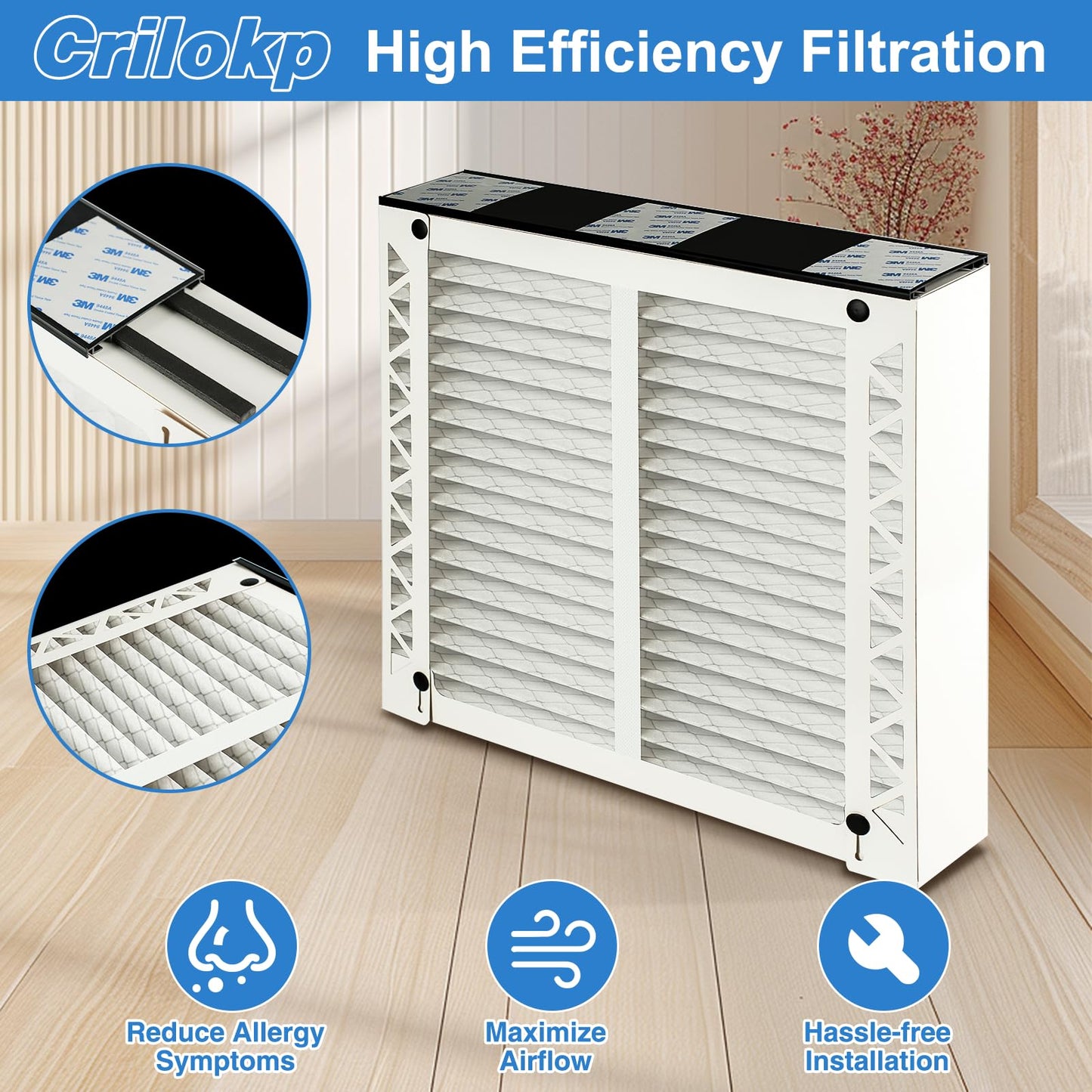 110 Replacement Filter for AprilAire 1110 Whole House Air Purifier - MERV 11, Pleated HVAC AC Furnace Filters Clean Air & Dust, 16x20x4 Air Filter for Home 2 Packs