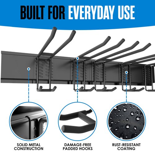 Houseables Ski Rack Wall Mount, Ski Holders For Wall, Rack For Garage, Snowboard Storage, Gear Hanger, Organizer, Grabber, Indoor, Store 5 Pairs, 270 lbs Capacity, 32 x 4 Inch, Steel