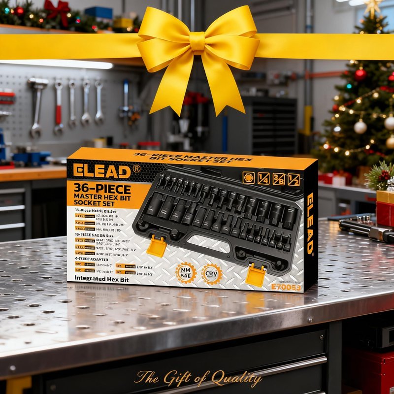 Hex Bit Impact Socket Set: 36-Piece with 4 Adapters, 1/4", 3/8", 1/2"Drive Master Allen Socket Set, Cr-V Steel, SAE and Metric, H5-H19 & 3/4"-5/64", Reinforced Storage Case, Automotive Mechanic