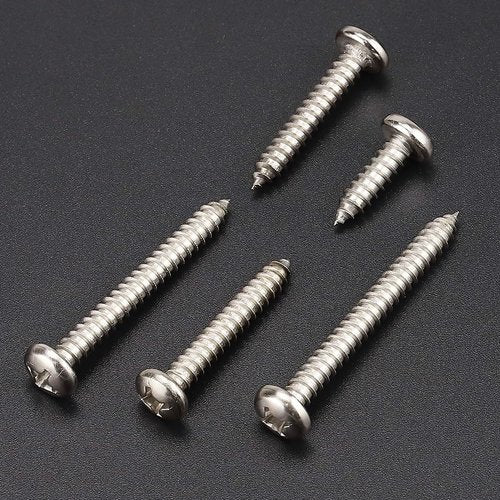 #8 x 3/4" (100 Pack) Stainless Steel Phillips Pan Head Wood Screws, Stainless Steel 304 (18-8), Pan Head Sheet Metal Screws Self Tapping for Wood
