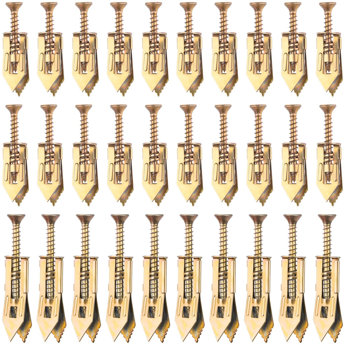 PAGOW 60 Pcs Self-Drilling Anchors, Ancors and Screws for Heavy Duty, Metal Screw Anchors Kit, No Drill and Holes in Wall (3 Sizes)