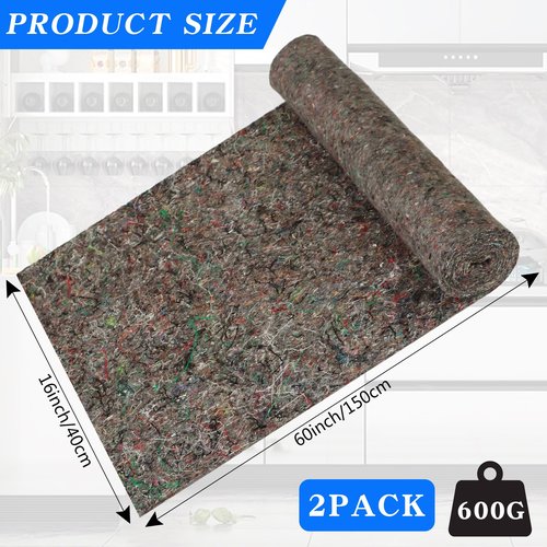 WUBOECE 2Pcs Dishwasher Insulation Blanket - Wall & Pipe Insulation, Sound Insulating Roll (Grey, 16 x 60 Inches)