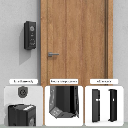 VOMENC Adjustable 0 to 35 Degree Doorbell Angle Mount Compatible with eufy Security Video Doorbell E340 Camera (Black)