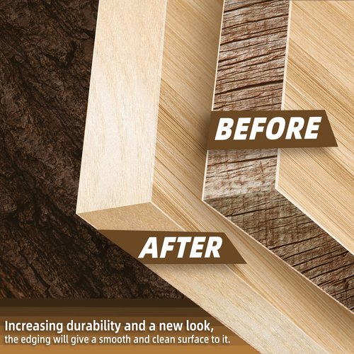 GSCIT Club Birch Edge Banding, 3/4 inch x 50ft roll of Veneer Pre-glued Flexible, Real Wood Tape Banding for Cabinet Repair Furniture Restoration