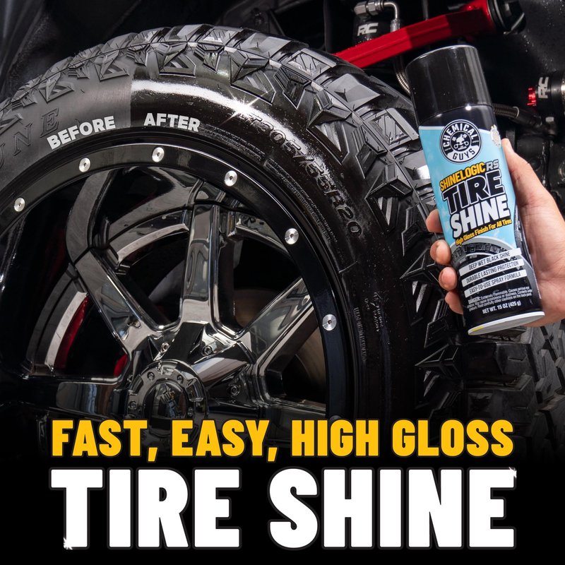 Chemical Guys ShineLogic Tire Shine Safe for Cars, Trucks, Motorcycles, RVs & More, Includes WonderWave Applicator Kit, 20 fl oz, 2 Pack