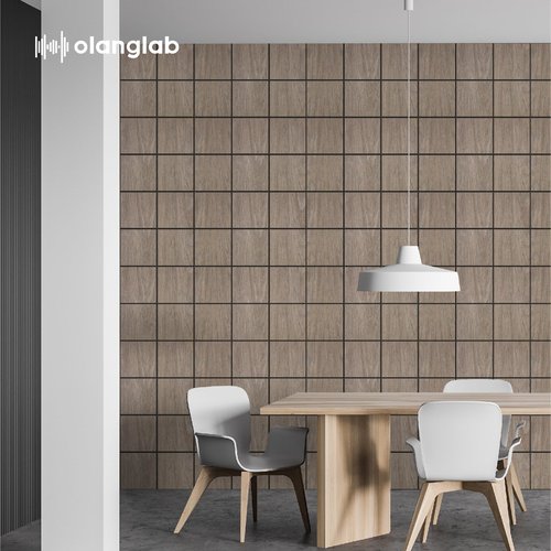 Olanglab Wood Veneer Wall Panels 6 Pack, 24‘’X48‘’ Sound Absorbing Panels for Noise Reduction, Checkered