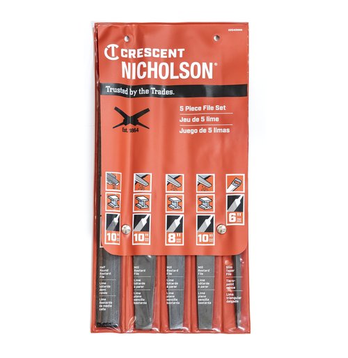 Nicholson 5 Pc 6", 8"& 10" General Purpose File Set - 22040NNN, Multi, One Size