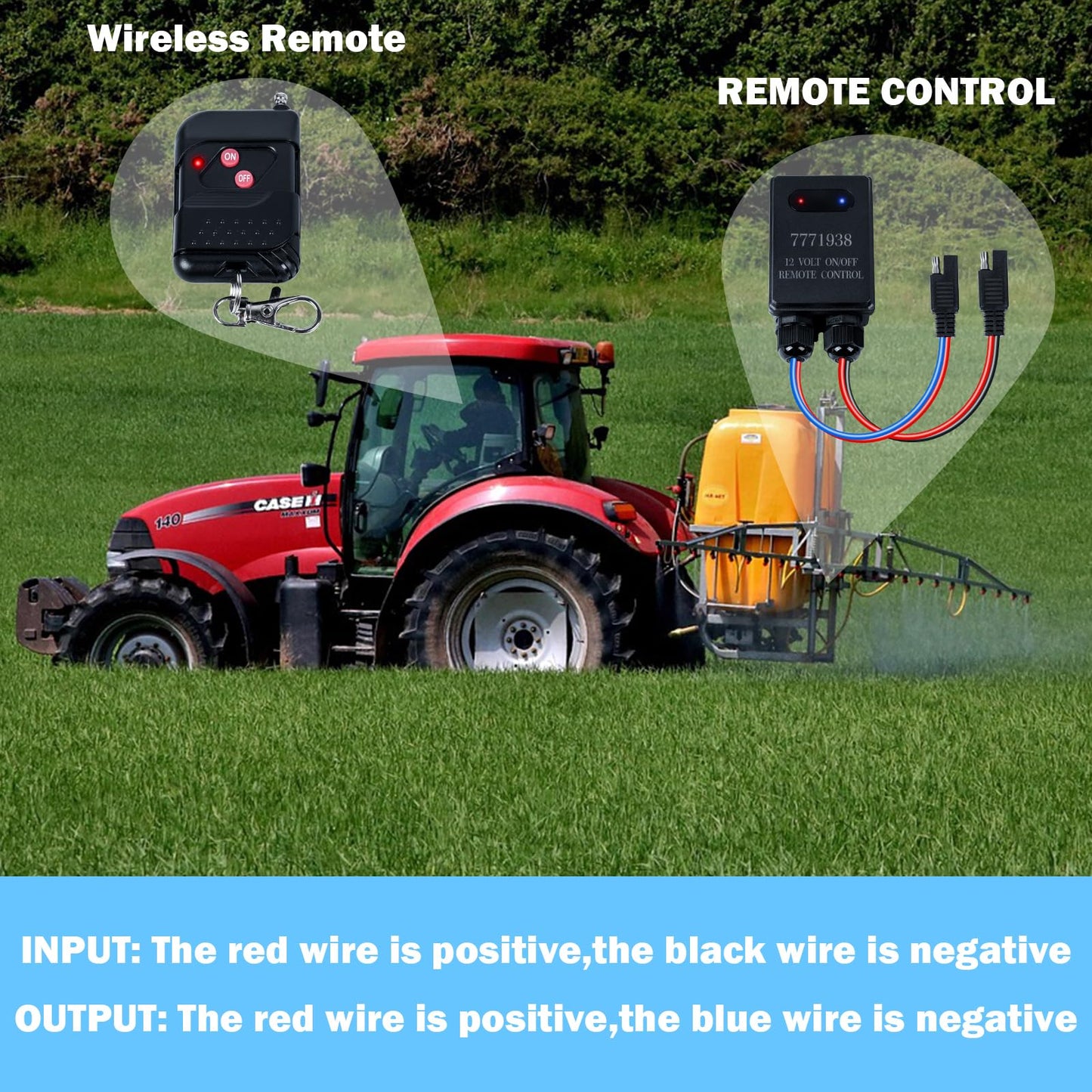 PYPGT 7771938 12 Volt On/Off Wireless Remote Control Switch - Remote Relay for 5275086, 5275087 or All 12 Volt Sprayer Pumps,Agricultural Pump 250 Feet Range Waterproof Switch