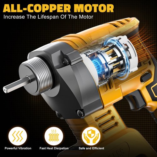 Handheld Concrete Vibrating Tool for Dewalt 20V Battery, 600W Cordless Electric Concrete Vibrator with 3.8ft Shaft Rod, 6000RPM Portable Pencil Cement Vibrarator Remove Air Bubble and Mix Concrete