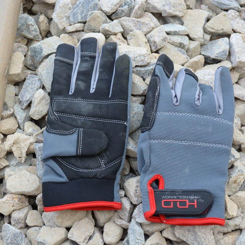 HANDLANDY Work Gloves for Men & Women, Utility Mechanic Working Gloves Touch Screen, Flexible Breathable Gardening Gloves for Yard Maintenance (Large, 2 Pairs)