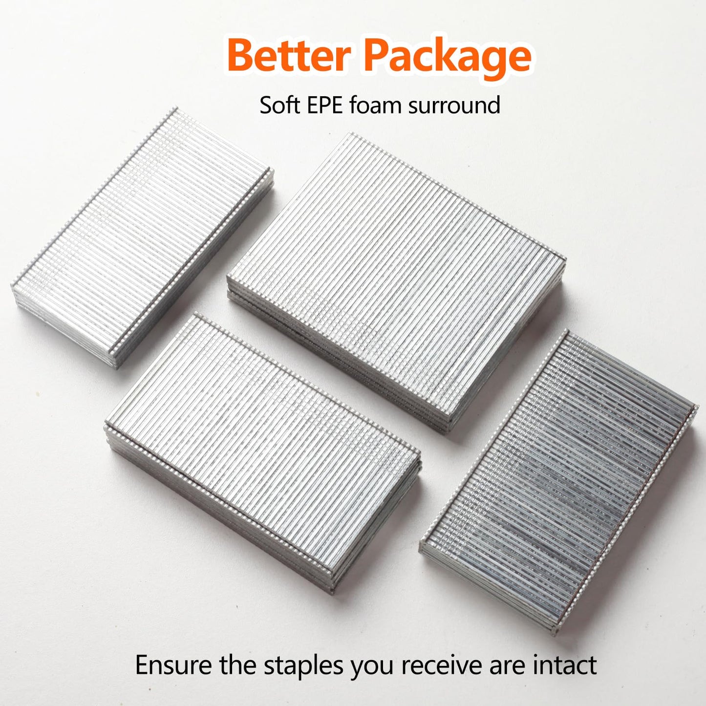SITLDY Straight Finish Nails, 16 Gauge, 1200-Pack (1-1/2", 1-3/4", 2", 2-1/2", 300 Per Size), Galvanized, Assorted Size Project Pack