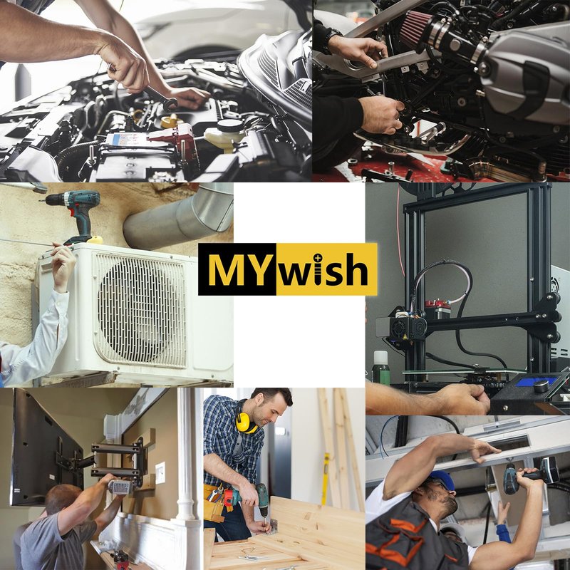 Mywish 448PCS M5 M6 M8 Screw Set, Metric Bolt Assortment, 304 Stainless Steel, Nuts and Bolts Set Flat & Spring Washers, Hex Head Cap Screws Bolts and Nuts Kit, Fully Thread