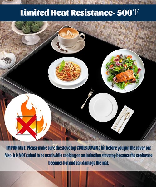 QTECLOR Stove Top Covers, Extra Large Stove Top Cover for Electric, Anti-Slip Waterproof Mat for Glass Stove Top Protector Flat Top Oven Cover Mat Multipurpose Foldable Cooktop Cover, QTE-2023