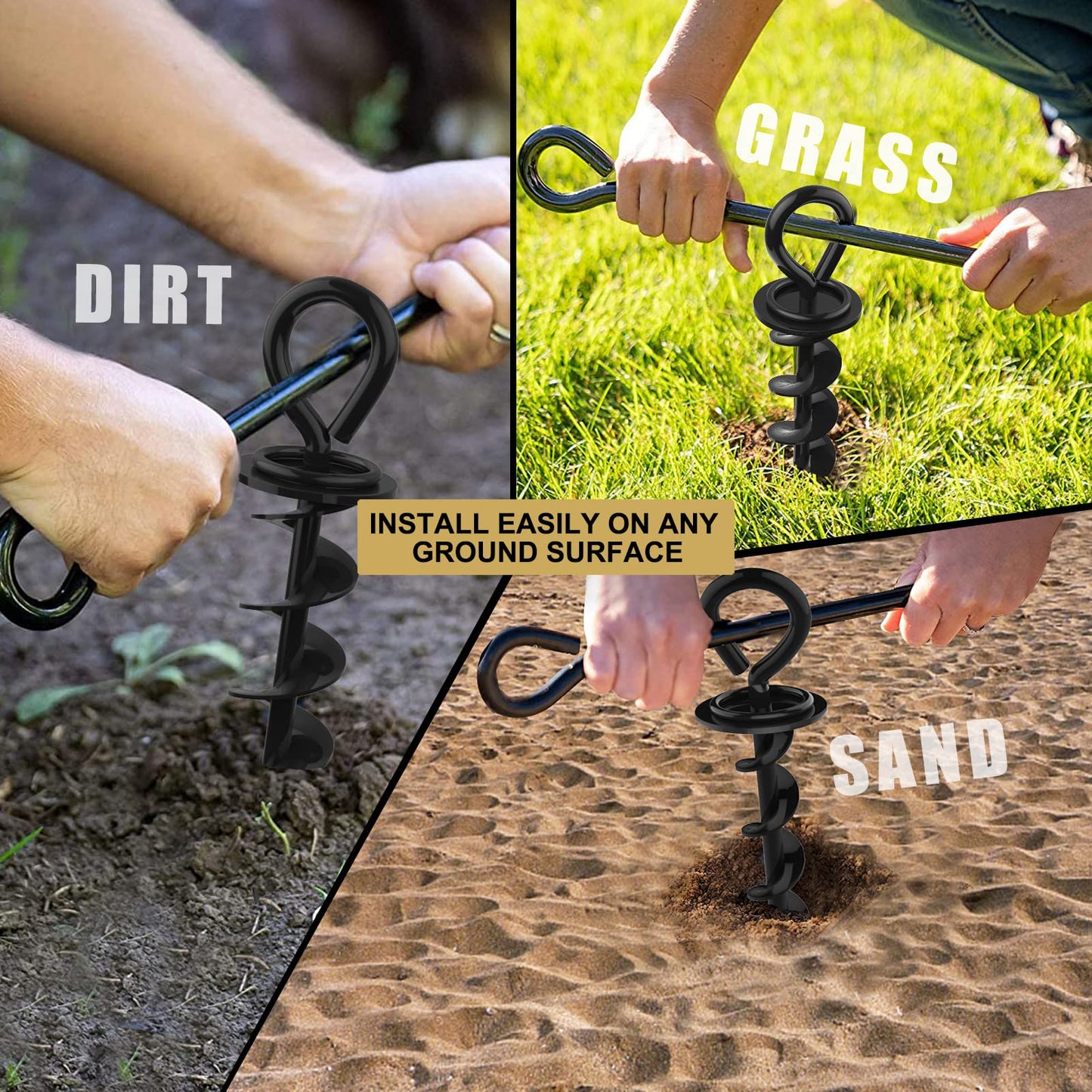 Eurmax USA 2-Pack Heavy Duty Dog Tie Out Stake, No-Tangle In Ground Anchor Runner for Large Dogs up to 210 Lbs - Perfect for Yard, Beach and Camping (Medium,Navy Blue)