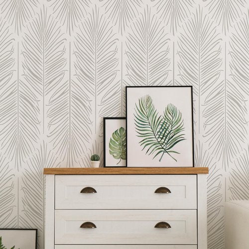 STENCILIT® Palm Leaves Wall Stencils - 2 Pack 31x13 in Stencil, Modern Wall Stencil for Painting Large Pattern, Palm Frond, Huge Stencil Leaves