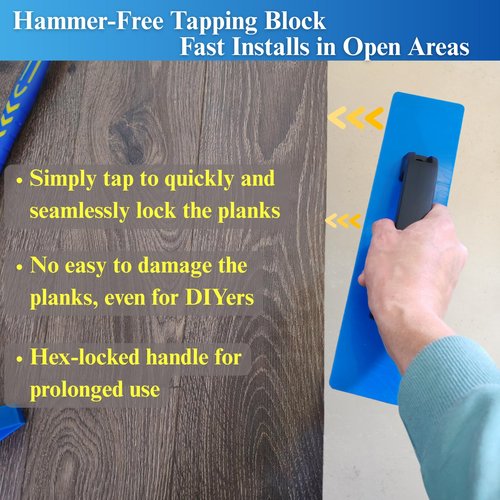 Jiffy2NE1 Flooring Installation Kit, Flooring Tools for Laminate/LVP/LVT/Hardwood/Vinyl Installing, with 20Pcs LVP Spacers (1/4 & 1/2 inch), Heavy Duty Tapping Block, Pull Bar, Rubber Mallet