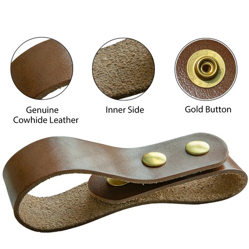 Atoomtuzs Cowhide Leather Whip Holster -Thick Grain Leather Whip Holder Indiana Jones Whip Holder,Brown BullWhip Belt Holster Handmade for Cowboy