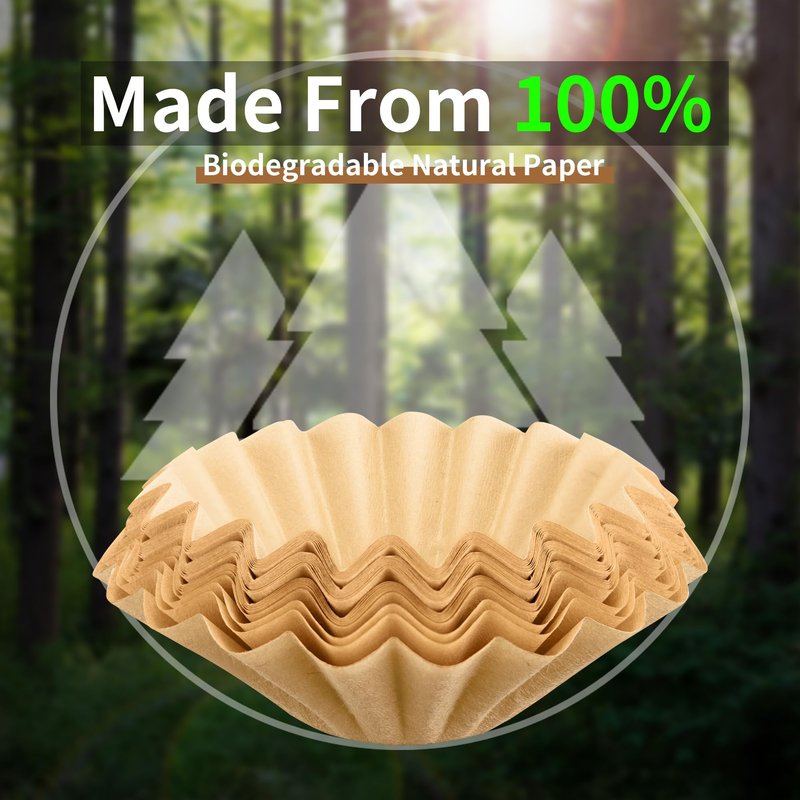 Basket Coffee Filters Compatible with OXO Coffee Maker, 100 Pcs Brown Unbleached Disposable Filter Paper for OXO 8 Cup Single-Serve Brew Basket