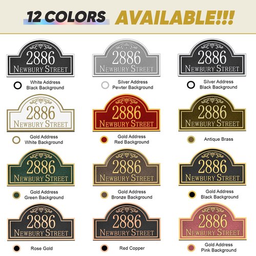 Ayowittu Engraved Large Address Plaque - Persoanlized House Number Sign House Sign,House Numbers for Outside House,Driveway,Yard,Garden,Fence,Apartment,Garage,Business 15"" x 8.6'', Night Owl