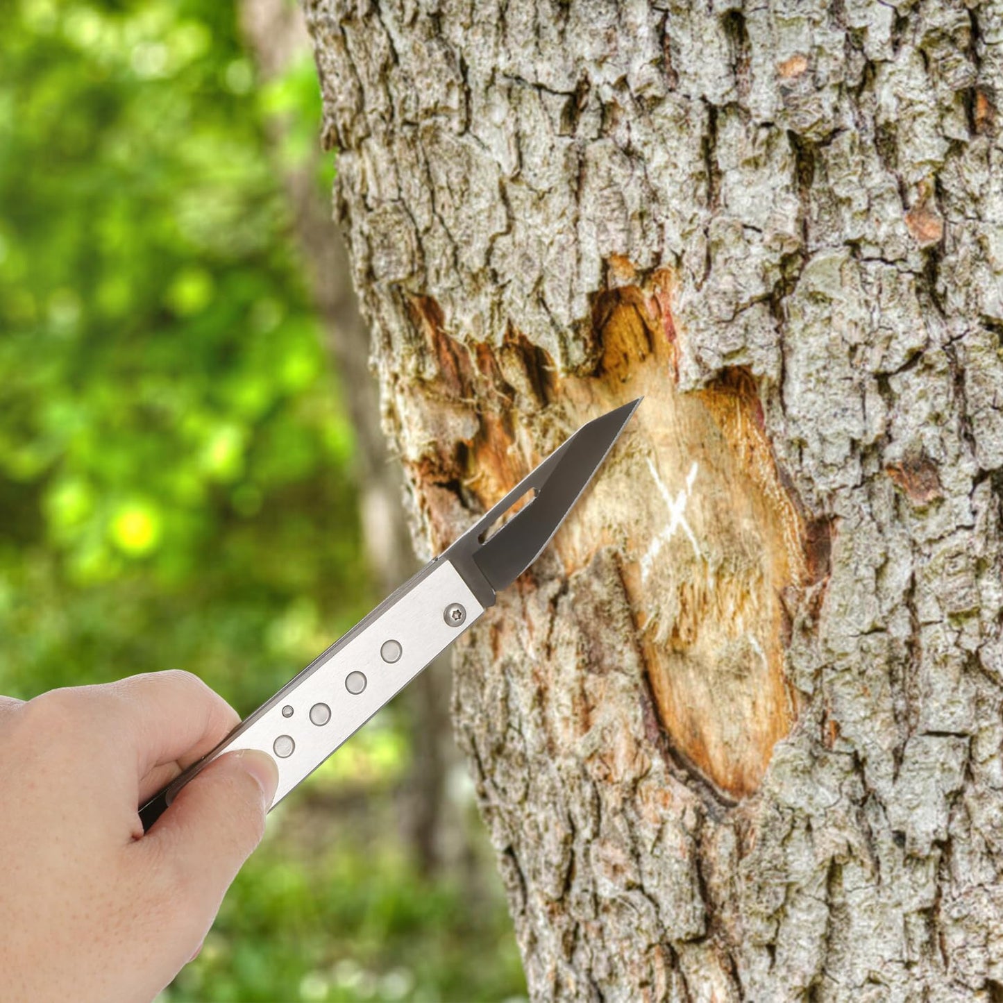 CIMAXIC Professional Garden Tool Stainless Steel Bark Scraper Debarking Spud Branch Cutter for Trees Efficient Bark Removal