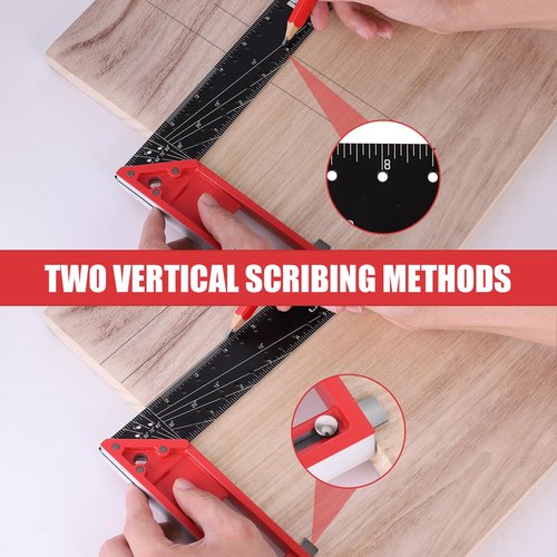 LARMEIL Rafter Square 7 Inch and Framing Square 12 Inch Carpenter Square Set, Woodworking Square Tool, Aluminum Squares Metal Ruler for Woodworking